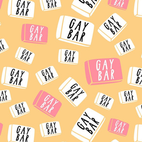 Gay bar soap yellow and pink