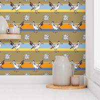 Roadrunner on brown and orange stripes | large