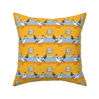 Roadrunner on sunny yellow stripes | medium