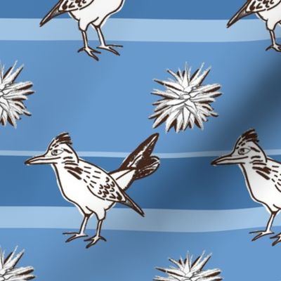 Roadrunner on light blue stripes large