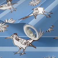 Roadrunner on light blue stripes large