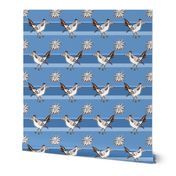 Roadrunner on light blue stripes large