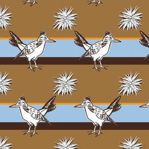 Roadrunner on brown and blue | medium