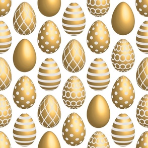 Easter eggs pastel yellow gold 3D
