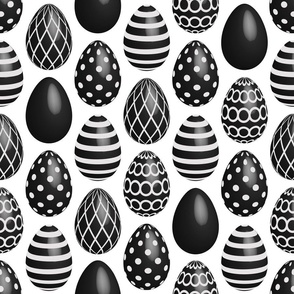 Black Easter eggs white 3D