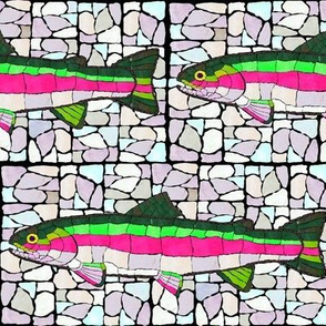 Mosaic Trout marbled background bg