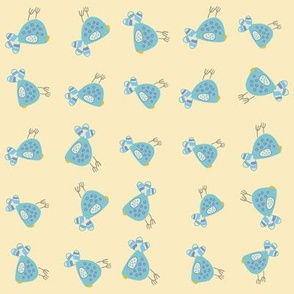 Let's Flock Together-Turquoise and Pale Yellow-Small scale