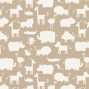 Safari Animal Silhouettes-Tan