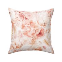 SEAMLESS PINK PEACH FLORAL WATERCOLOUR