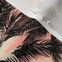 Black pink sand white palm trees