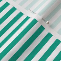 Peacock Green Bengal Stripe Pattern Horizontal in White