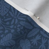 Small Tropical botanical jungles navy color