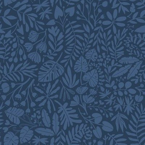 Small Tropical botanical jungles navy color