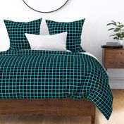 Fluorescent teal windowpane check neon squares black