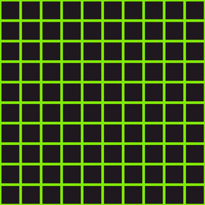 Fluorescent green windowpane checks neon squares black