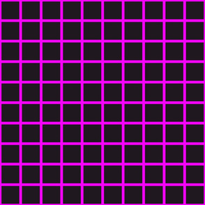 Fluorescent pink windowpane check neon squares black