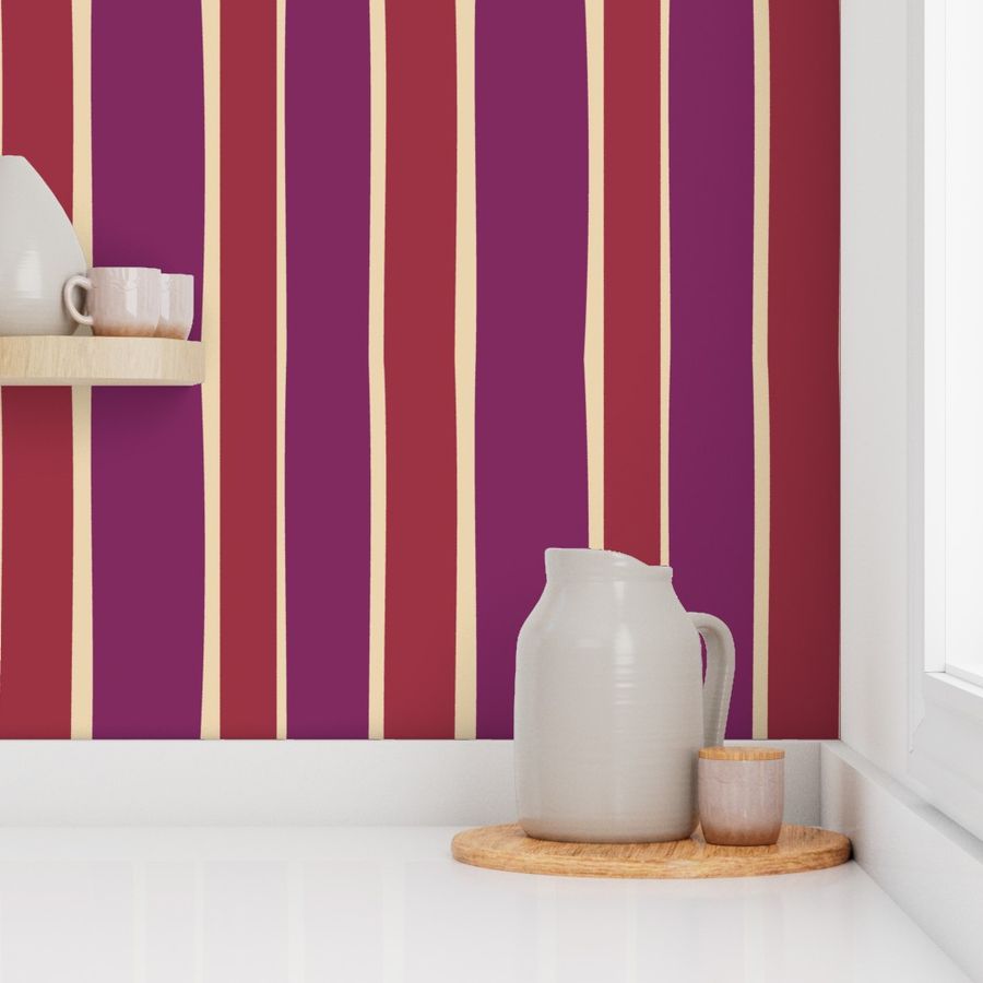 Decor Stripe-Red and Purple