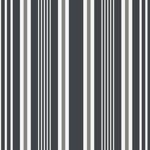 Retro stripes anthracite black french Wallpaper