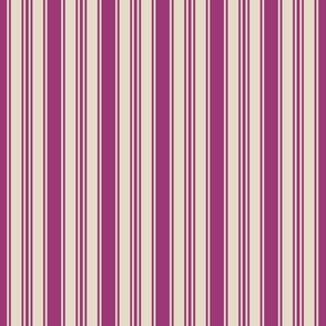 Vintage stripes berry pink cream french Wallpaper