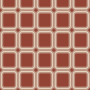 Vintage squares repeat copper brown