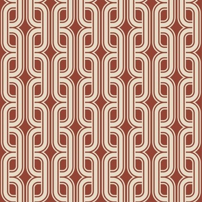 Vintage tangled geometrics copper brown Wallpaper