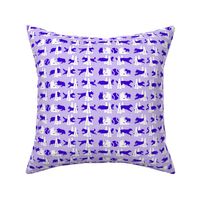 Small Simple Flyball dogs silhouettes - purple