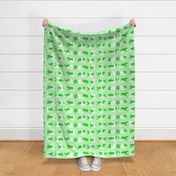 Simple Flyball dogs silhouettes - green