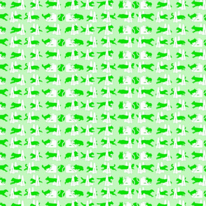 Small Simple Flyball dogs silhouettes - green