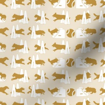 Small Simple Flyball dogs silhouettes - tan