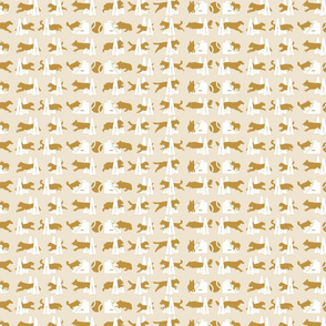 Small Simple Flyball dogs silhouettes - tan