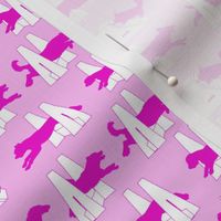 Small Simple Flyball dogs silhouettes - pink