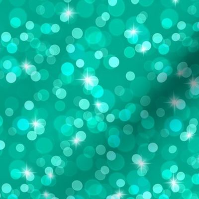 Sparkly Bokeh Pattern - Peacock Green Color