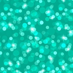 Sparkly Bokeh Pattern - Peacock Green Color