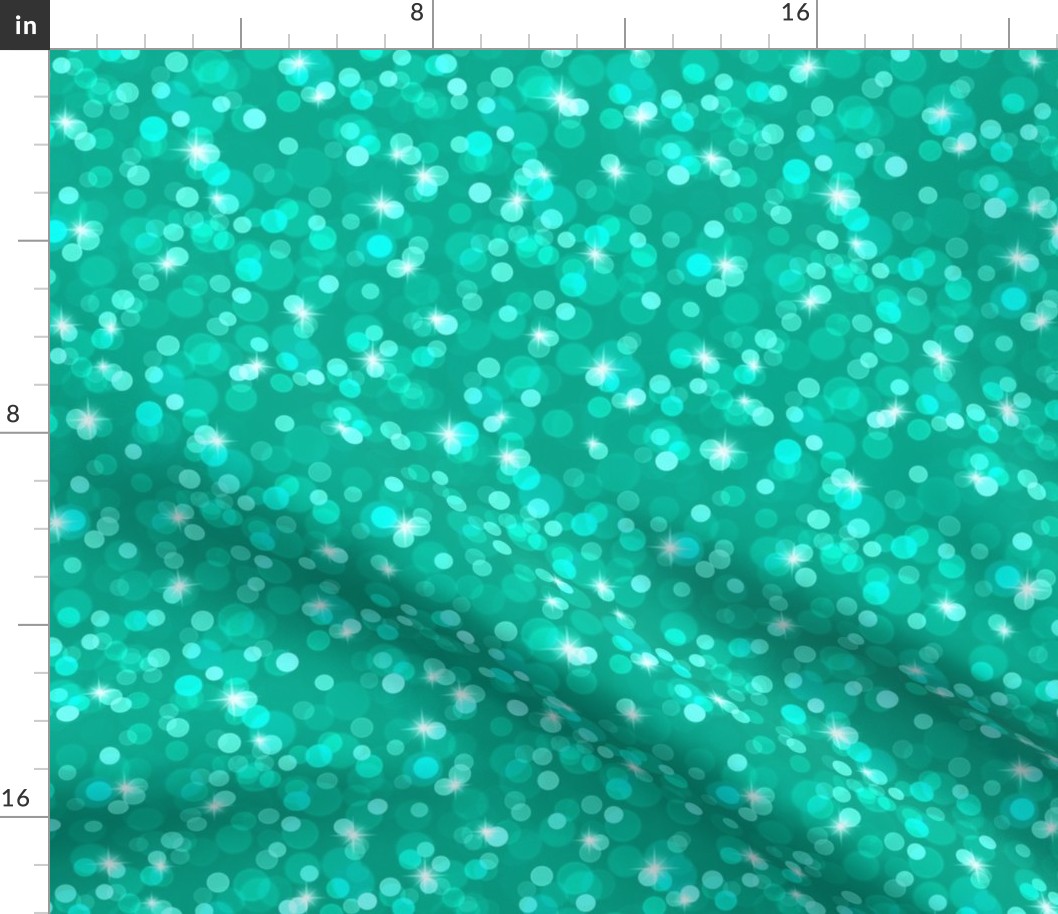 Sparkly Bokeh Pattern - Peacock Green Color