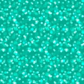 Small Sparkly Bokeh Pattern - Peacock Green Color