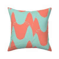 Attentive dog ears - coral and mint