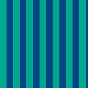 Peacock Green Awning Stripe Pattern Vertical in Blue