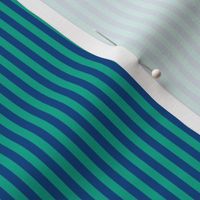 Small Peacock Green Bengal Stripe Pattern Vertical in Blue