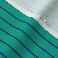 Peacock Green Pin Stripe Pattern Vertical in Blue