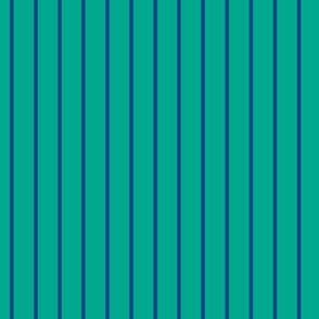 Peacock Green Pin Stripe Pattern Vertical in Blue