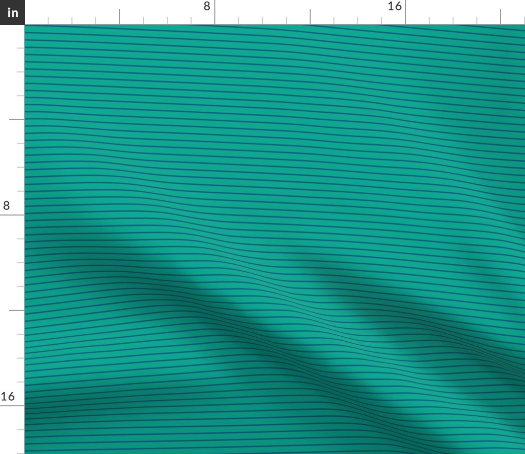 Small Peacock Green Pin Stripe Pattern Horizontal in Blue