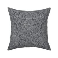 Paisley lace outline - Dark Grey white