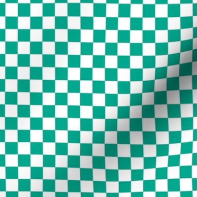 Checker Pattern - Peacock Green and White