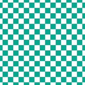 Checker Pattern - Peacock Green and White