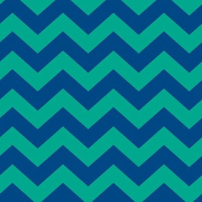 Chevron Pattern - Peacock Green and Blue