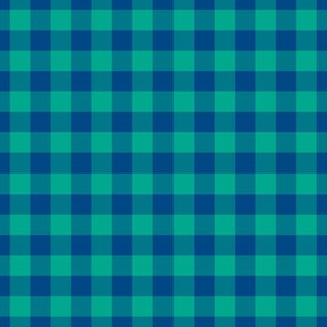 Gingham Pattern - Peacock Green and Blue