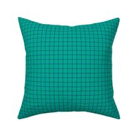 Grid Pattern - Peacock Green and Blue