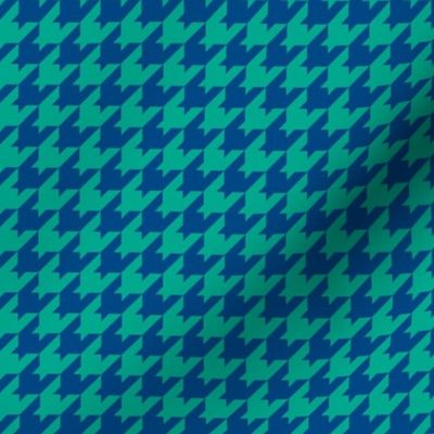 Houndstooth Pattern - Peacock Green and Blue