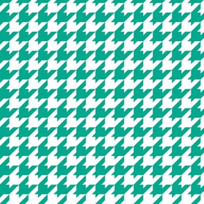 Houndstooth Pattern - Peacock Green and White