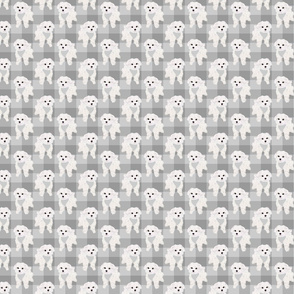 Maltese Grey Gingham Neutral - abt 1 1/2" tall